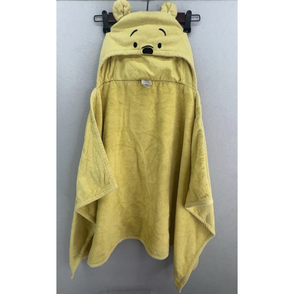 Disney Baby Boys Girls Cute Embroidered Winnie The Pooh Hooded Bath Towel Yellow